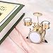 Miniature Drum Set, Mini Drum Model Brass Sculpture Musical Instrument Ornament Home Collection Display Desktop Decoration with Case for Drummer Musicians Music Studio Workshop 8.6 x 8 x 3.9cm