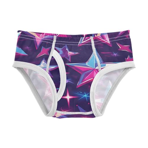 KLL Boys Toddler Cotton Athletic Underwear Stars Neon Colorful Fashion Children Undies Breathable 6-7Y