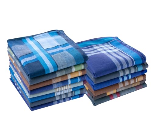 Mens Handkerchiefs 100% Cotton Plaid Handkerchiefs Pocket Square Hankies Mens Handkerchiefs 100% Cotton Plaid Handkerchiefs Pocket Square Hankies