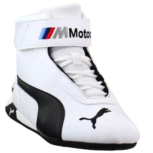 PUMA PUMA Mens BMW M Motorsport R Cat Mid Lace Up Sneakers Shoes Casual - Black, White - Size 4 D