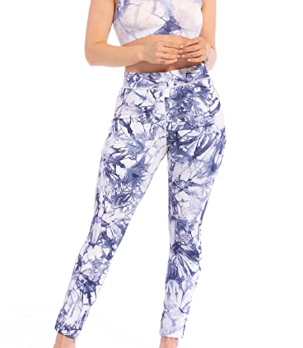 MAGIC Bodyfashion Pantalones de yoga sin costuras para mujer, leggings deportivos de talle medio para correr, leggings de entrenamiento de levantamiento de glúteos para mujer, Tie Dye Blue, XXL/3XL Cover