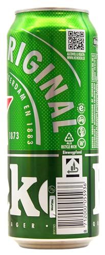 Heineken Pils Bier (24 x 0,5 l Dosen) - Dosenbier auf der Palette, 5% Alkoholgehalt, 100% natürliche Zutaten, erfrischend milder Geschmack