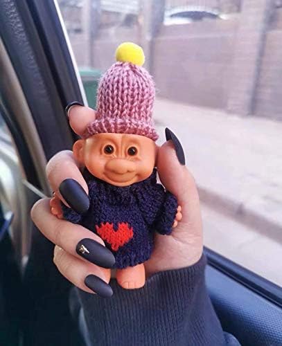 Mini Troll Dolls Lighter Pouches, Silicone Lighter Sleeves, Smoking Accessories (Lighter Not Included) Creative Lighter Case Cover Holder with Mini Costume and Hat (Random Hat Style (Black)