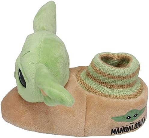 STAR WARS, Baby Yoda Toddler Slippers The Mandalorian, Grogu Fullbody Socktop, Green, Toddler Size 5/6