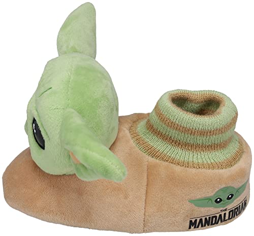STAR WARS, Baby Yoda Toddler Slippers The Mandalorian, Grogu Fullbody Socktop, Green, Toddler size 7/8