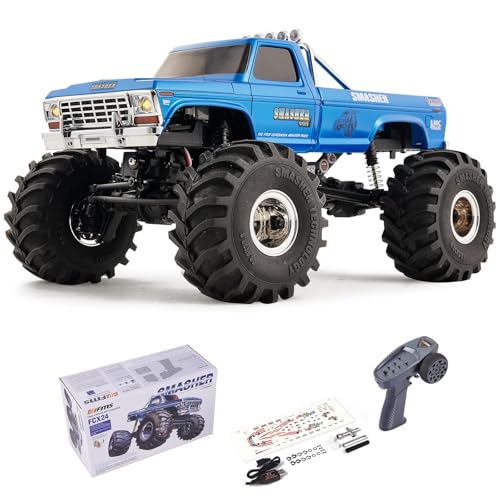 FCX24 FMS 1/24 Monster RC Crawlers - FCX24 RC Truck 8km/h 2 Speed Switch for Adults, Remote Control Car RTR (Blue)