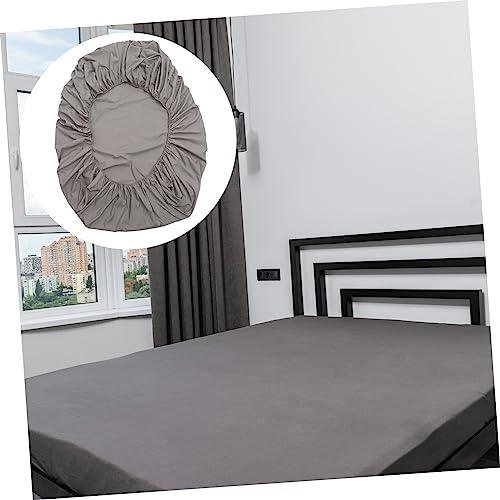 Housse de lit solide Amosfun en coton gris durable - 5