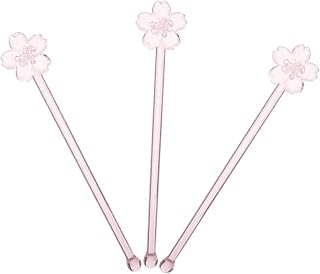 FONDOTIN 3 Piezas De Varillas para Reutilizables para Mezclar para Cócteles Reutilizables De Vidrio Color Rosa Reutilizables Reutilizable