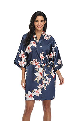 Image of Women's Pure Short Silky Robes Bridesmaid Bride Party Satin Robes Sleepwear