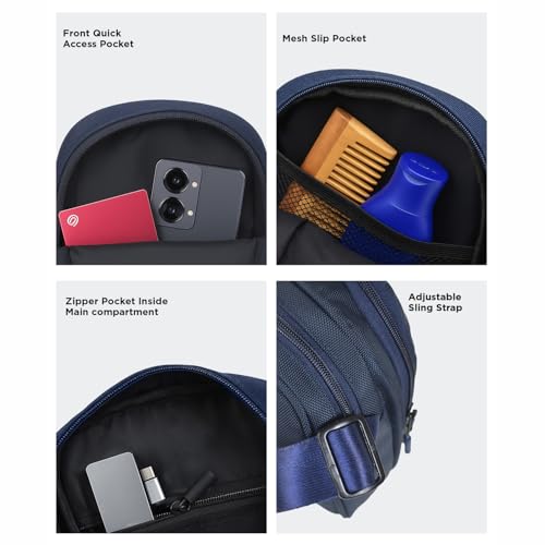 Image of COUNSELOR Sling Bag for Men and Women, Polyester Crossbody Bag, Adjustable Strap, Zipper Closure, Multiple Compartments, Lightweight Stylish Mini Side Bag for Daily Use, Travel & Commute LUNO