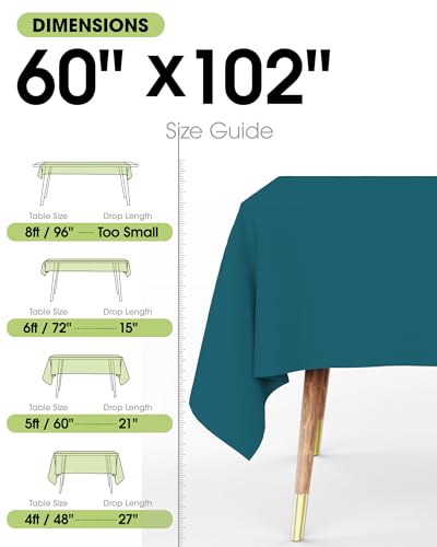 Image of Pureegg Rectangle Table Cloth 60 inch x 102 inch - Durable Polyester Tablecloth Offers Reusable & Washable Protection, Ideal for Outdoor Party, Picnic, Wedding, Banquet and Birthday, 2 Pack, Caribbean