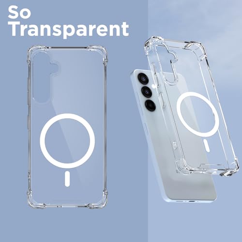 Image of Pikkme Back Cover for Samsung Galaxy A35 5G Mag-Safe Shockproof PC + TPU Protective Case Magnetic Support Bumper Case (Transparent Mag-Safe)
