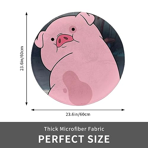 Tapis rond super doux cochon mignon esthétique de salon - 4