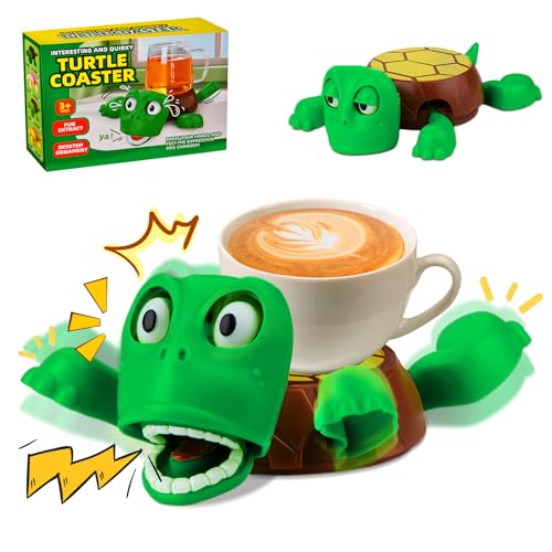 Lustige Geschenke, Lustiges Schildkröte Geschenke für Frauen Männer Freund, 3D Gedruckter Schreien Untersetzer Schildkröte Geeignet für alle Tassen, Geburtstag Kinder