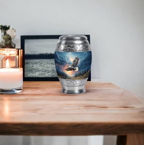 Image of Eagle Urn Tiny Urns for Human Ashes Adult Male Dad 3 Inch 4 Qty | Keepsake Urns for Funeral Decorative Burial Urn