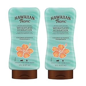 Hawaiian Tropic Weightless Hydration After Sun Lotion with Aloe, 6oz Twin Pack | Hawaiian Tropic Lotion, Moisturizing Lotion, After Sun Care, After Sun Moisturizer, 6oz each Twin Pack
