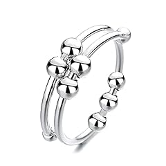 adjustable 7 beads ring silver 1pc