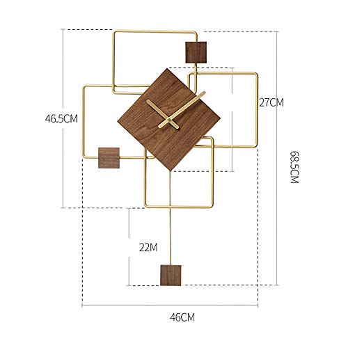 Horloge murale design géométrique marron grand format pour salon chic