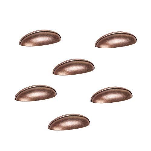 6 Un. TIRADOR Concha cobre Viejo Cajón Mueble clásico - Distancia tornillos 64MM