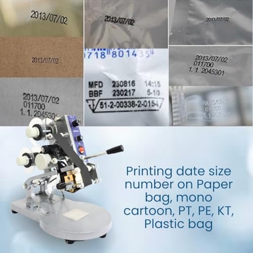 Image of SMART PACK Manual Ribbon Batch Coding Machine for Stamping of Batch No. MFG. MRP. EXP. Date Coding | Handheld Heat Printing Machine on Plastic and Paper Pouches | Pack of 1