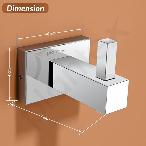 Image of Plantex Stainless Steel Robe Hook /Cloth-Towel Hanger /ccloth Hanger for Bathroom wall Bathroom Accessories - Nexa (Chrome)