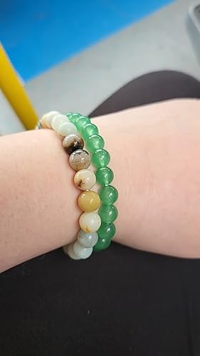 LOLIAS 12er Set Naturstein-Armbänder - 8mm Heilsteine Für Damen & Herren Mit Stretchband