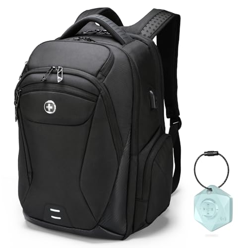 Swissdigital Design Men Laptop Backpack with Apple Find My, Business Travel Backpack with USB Charging Port and RFID Protection Fits Laptops up to 15.6 Inch | Terabyte NG