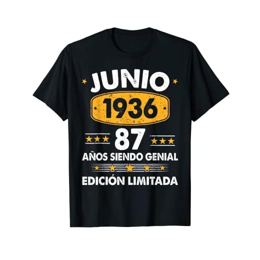 Hombre 87 Años Cumpleaños Regalo Hombre Junio 1936 Junio 87 Años Camiseta