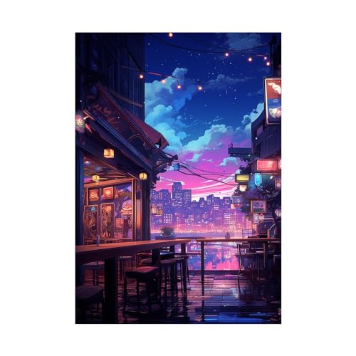 Tableau decoration murale salon paysage urbain moderne pour grand espace