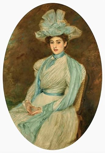 Portrait de dame de Jacques Emile Blanche peinture sur toile 60x90cm pour embellir un mur