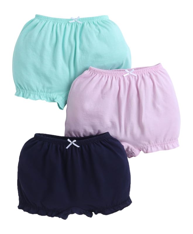 BUMZEE Girls Regular Fit Cotton Solid Color Bloomers Pack of 3-picture-11