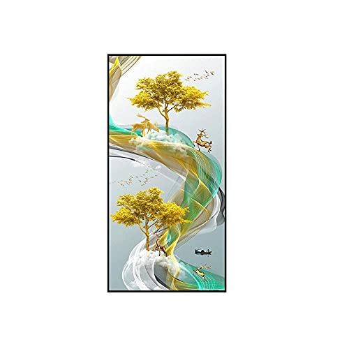 Diamond painting grand format arbre de fortune pour décoration murale salon 50x100