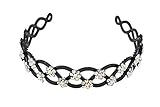 Yeshan Criss Cross Design Rhinestone and Crystal Strong Plastic Headband ,Hairband for Women,ab White