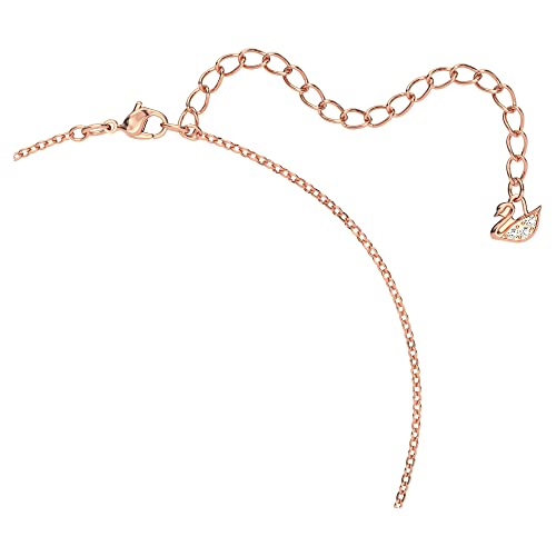 Swarovski Creativity Collection Women's Necklace, Intertwined circle Pendant with White Crystals and Rose-Gold Tone Plated Chain3