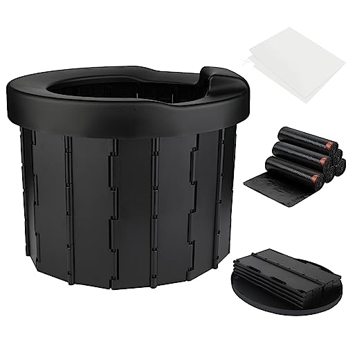 Produktbild von Mobile Toilette Auto Congumi Faltbare Campingtoilette XXL, Mobile Camping Toiletten 40cm Hohe Mit 20pc Müllbeutel, Große Campingklo Für Camping, Wandern, Reisen, Wohnmobil, Garten Toilette Für Unterwegs