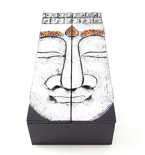 Preisvergleich Produktbild Artisanal Tee-Box, Schmuckkästchen aus Holz, Motiv: Buddha Herstellung