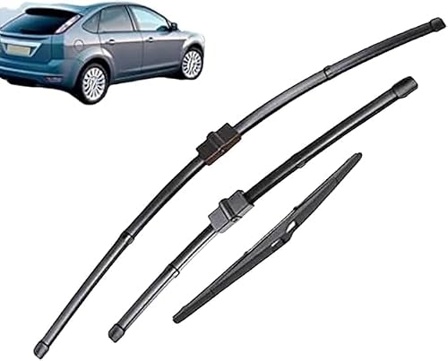 michengxxx Wiper Blade Set for Ford Focus 2005-2011 26+17+14in, Aerodynamic All-Climate Front and Rear Windshield Replacement