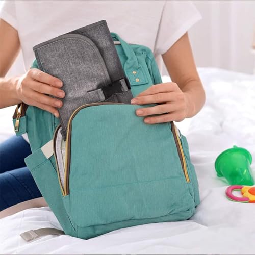 Image of Portable Diaper Changing Pad for Newborn Boy & Girl - Waterproof Travel Baby Changing Station with Smart Wipes Pocket - Compact Foldable Diaper Change Mat - Baby Shower Registry Gift