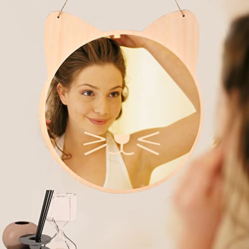 iCAGY Plastic Kids Mirror for Wall - Kids Safety, Hanging, Acrylic, Non-Glass and Unbreakable - Cat Decoration Mirror for Kid's Playroom 12" - Image 5