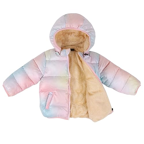 Kimjun Toddler Baby Hooded Puffer Jacket Boys Girls Kids Thicken Warm Winter Coat Outerwear Rainbow 90 thumb #4