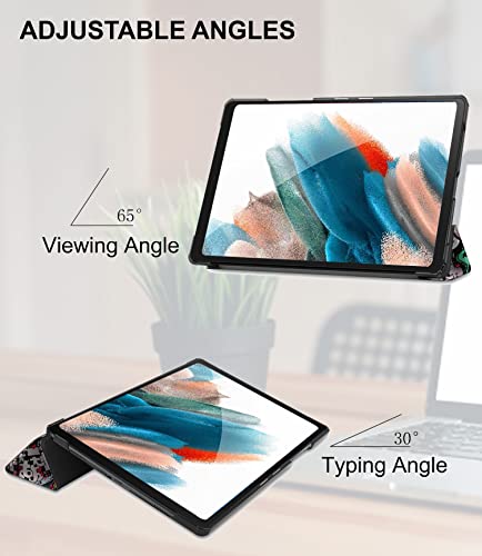 Image of Robustrion Cover for Samsung Galaxy Tab A8 10.5 inch Cover Case, Trifold Flip Case Cover for Samsung A8 Tablet 10.5 inch [SM-X200 /X205 /X207] 2022 - Hippy
