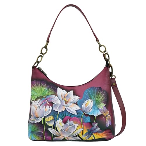 Anna by Anuschka Women's Original Hand-Painted Genuine Leather Hobo Shoulder Bag