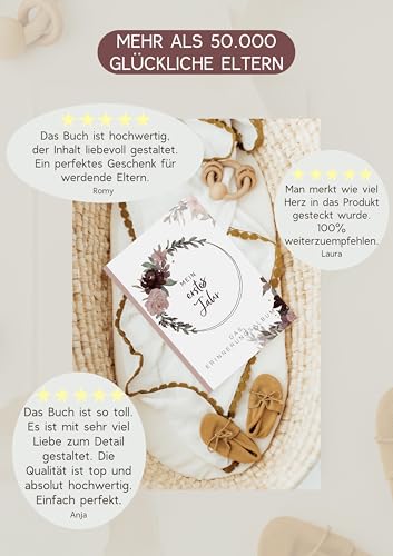 HIMMEL.HERZ.PAPIER® Mein erstes Jahr Babyalbum - Erinnerungsbuch Baby Tagebuch - Din A4 - Geschenk für Mädchen & Jungen zur Geburt… – Ansicht 5
