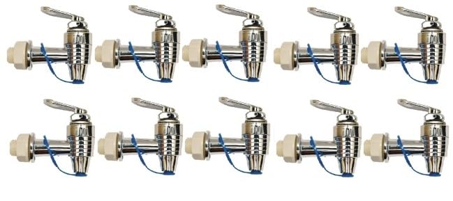 Chrome Tap-Silver Tone Plastic-RO Water Purifier Tap compatible for all Ro Water Purifire (Pack of 10)