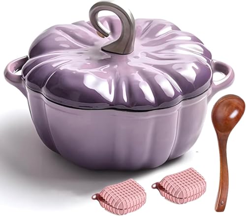 Forno olandese in ghisa smaltata con coperchio, pentola antiaderente per stufati e zuppe, per 3-5 persone, perfetto per cuochi casalinghi