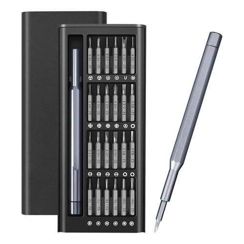 Kit de Chaves de Fenda de Precisão, 25 Peças Magnéticas, Estojo Compacto