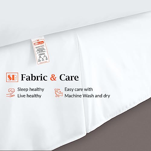 SGI-9-Inch-Drop-King-Size-White-Solid-Bed-Skirt-Split-Corner-Pleated-Style-Easy-Fit-Easy-Care-Fade-Wrinkle-Resistant-Microfiber-Made SGI 9 Inch Drop King Size White Solid Bed Skirt Split Corner Pleated Style Easy Fit Easy Care Fade Wrinkle Resistant Microfiber Made