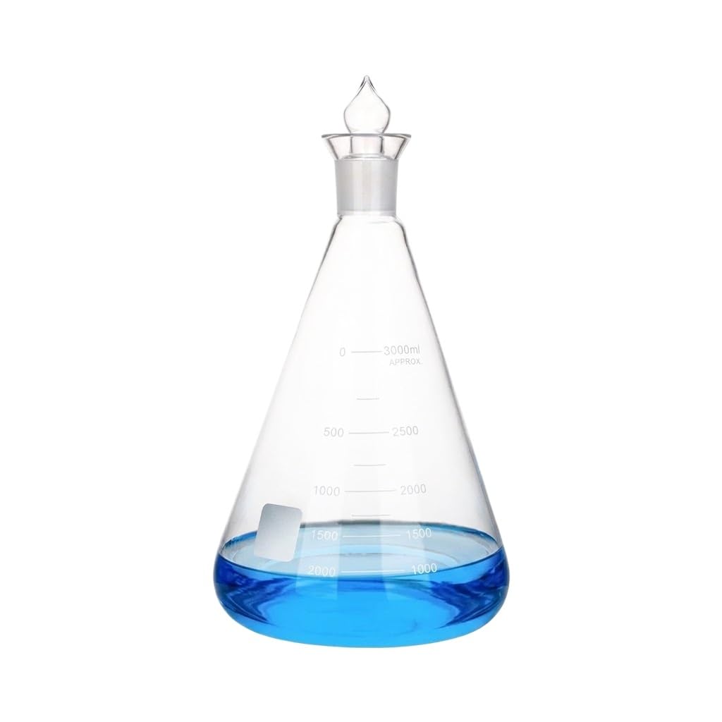 Jodzahlkolben mit Wasserverschluss Glasstopfen Laborware-3000ml 24#