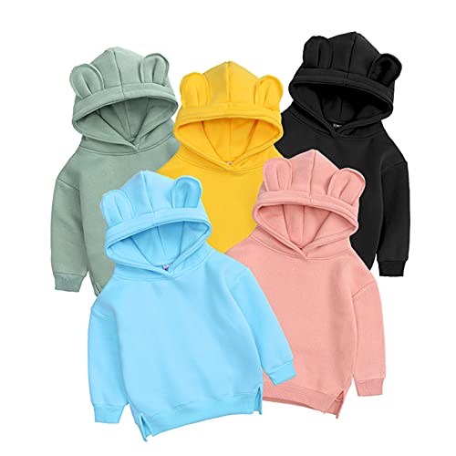 Cotton Hoodies for Baby Girls Boys Solid Side Slit Sweatshirt Toddler Kids Cute Ear Hoodie Tops Pullover Fall Clothes4
