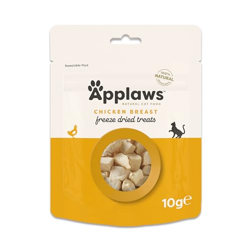Applaws 120g Freeze Dried Chicken Cat Treat, 100% Natural Grain Free, Hypoallergeric Healthy Cat Snacks 12x10g